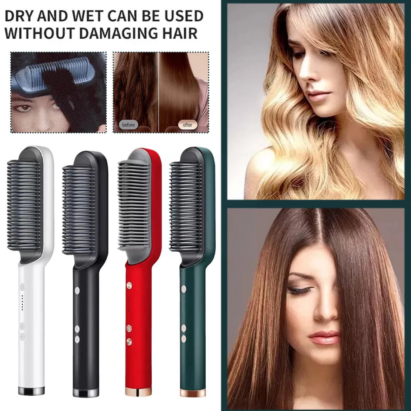 SmoothGlow™ | Cepillo Alisador de Pelo Profesional